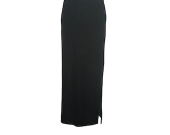 Falda gótica de terciopelo negro para mujer, talla M, largo completo, aberturas laterales, estilo años 90, Y2K, grunge.