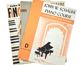 Vintage John W. Schaum Piano Course & Fingerpower Instructional Books Set