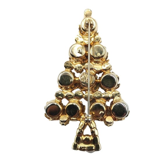 Vintage Hobe Rhinestone Brooch Christmas Tree Pin… - image 6