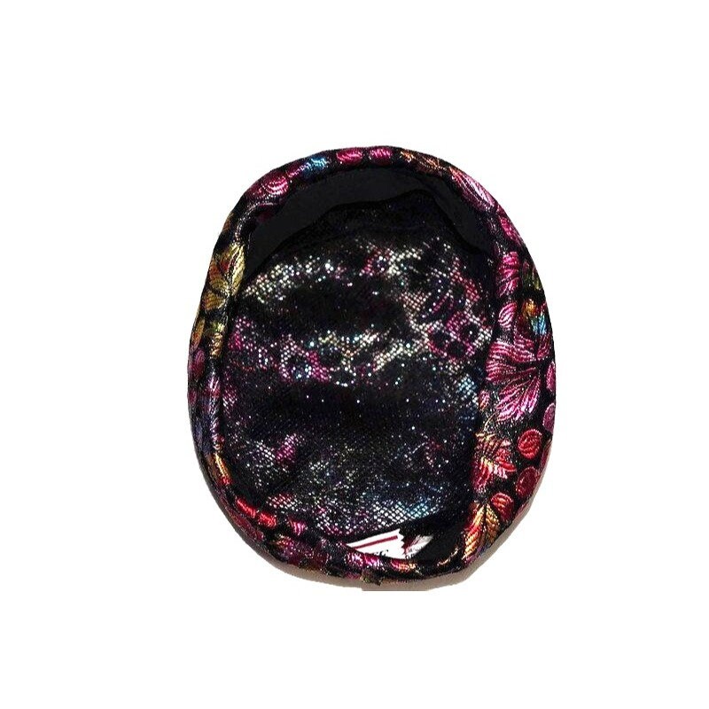 Vintage Floral Hat Womens Metallic Ombre Leaves Flowers  display picture 1