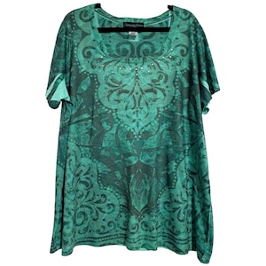 Y2K Appropriate Behavior Sublimation Top Womens Plus Size 2X Short Sleeve Embellished Shirt