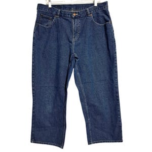 Riveted By Lee Jeans Capris Womens 16 M Medium Wash Cotton High Rise Relaxed Fit Blue Denim