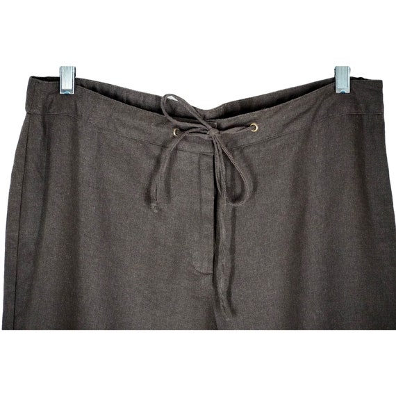 Vintage Brown Linen Blend Cropped Capri Pants Womens … Gem