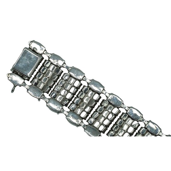 Vintage Clear Rhinestone Bracelet Old Hollywood G… - image 8