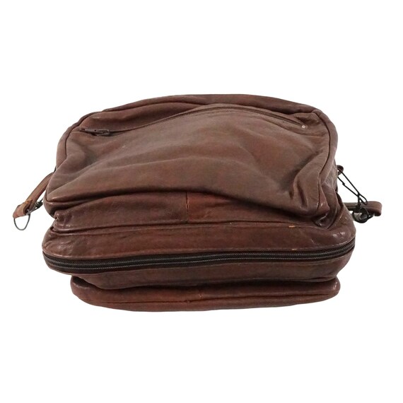 Vintage Convertible Duffle Bag Crossbody Brown Le… - image 6