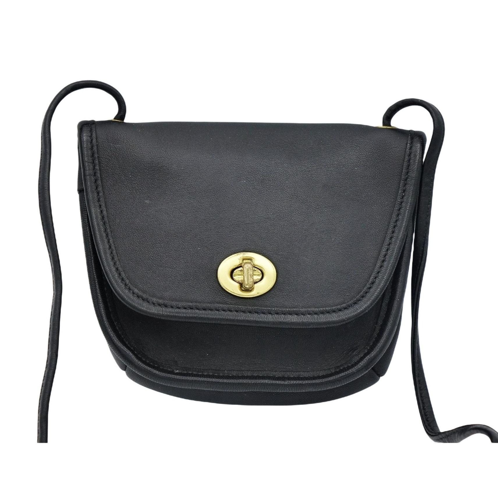 Vintage Coach Everett Mini Crossbody Black Leather Purse USA #9934 