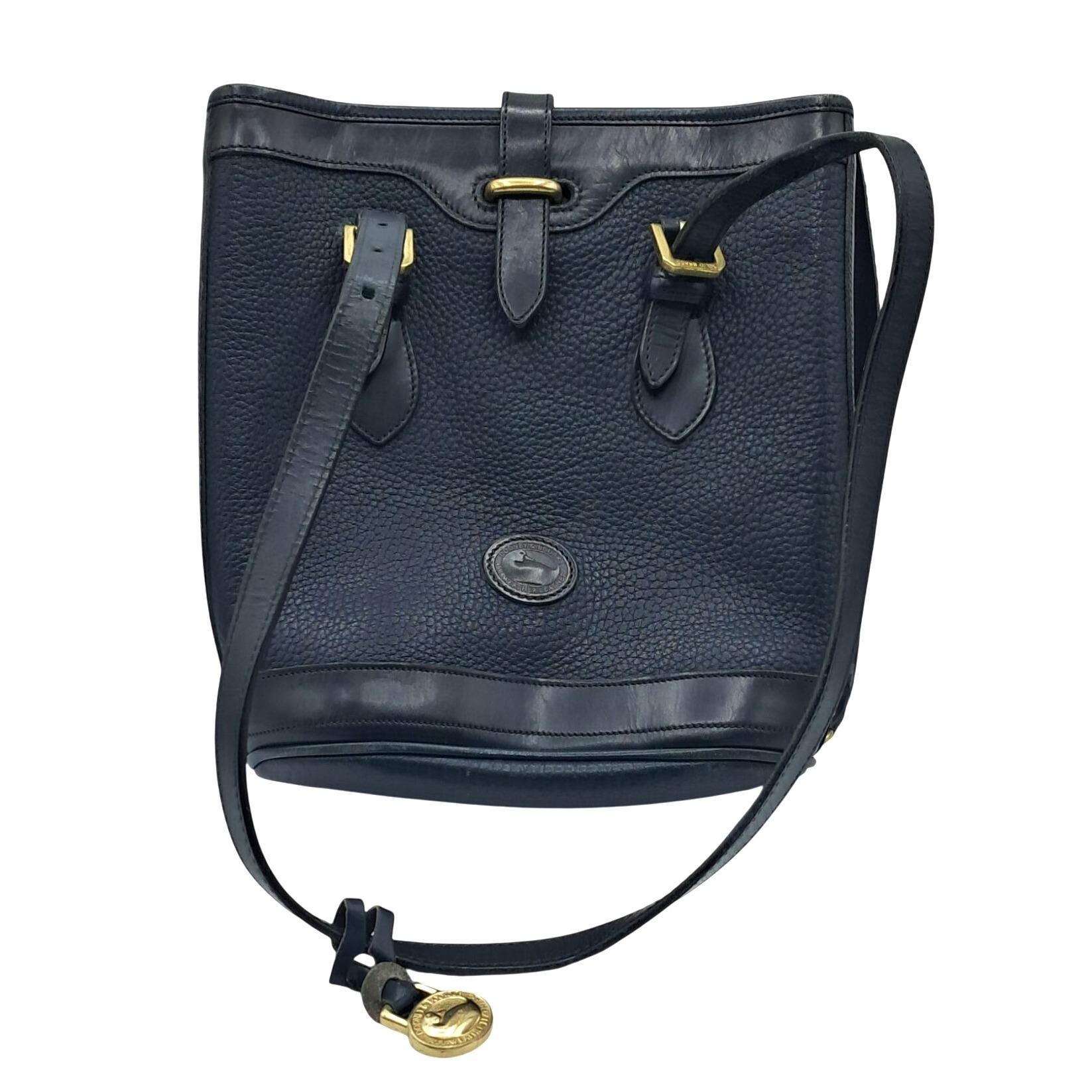 Vintage Dooney & Bourke Bag AWL Navy Blue Pebbled Leather  display picture 2