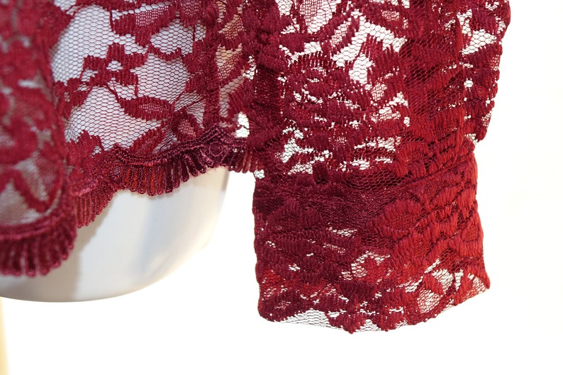 Lace Blouse Women's Size 19 Yves St. Clair Maroon Button