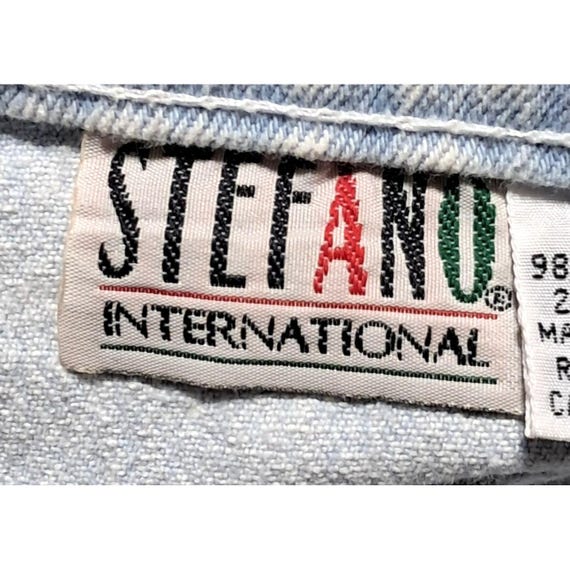 NWT Vintage 80s Stefano Heart Snap Peekaboo Leg Acid Wash Denim