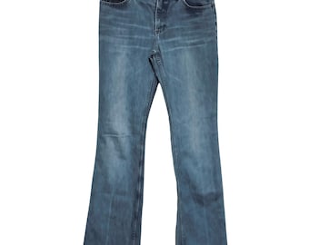 Y2K Marc Jacobs Flare Jeans Women Size 8 Blue Distressed Bootcut Made in USA