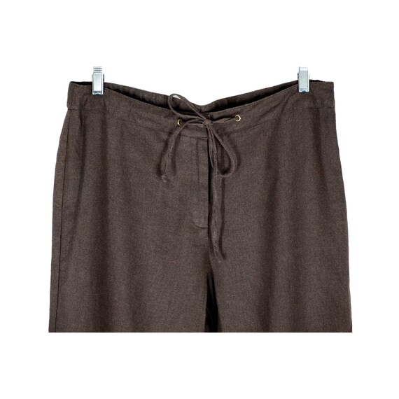 Vintage Brown Linen Blend Cropped Capri Pants Womens … Gem