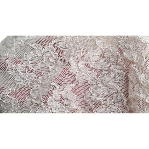 Hu-Hu Floral Lace Blouse Women XL Cream Sheer Button Up Long Sleeve Top Vintage View 4