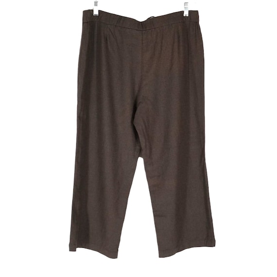 Vintage Brown Linen Blend Cropped Capri Pants Womens … Gem