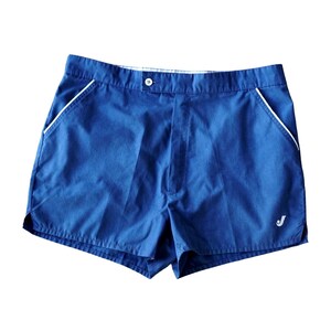 Vintage 70s Jantzen Shorts Mens Size 38 Blue Casual Tennis Country Club Grandpa Navy Blue White Trim