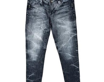 Punk Rock Hang Ten Skinny Jeans Womens Size 5 Blue Acid Wash Studded