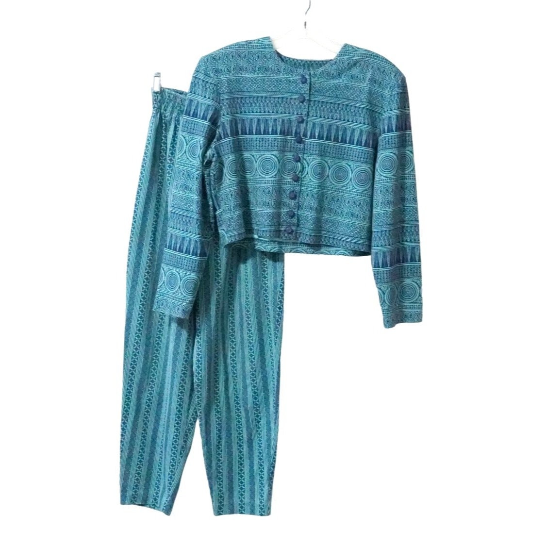 90s Crop Top Baggy Parachute MC Hammer Cropped Pants Set by A Byer Size M Vintage 80s