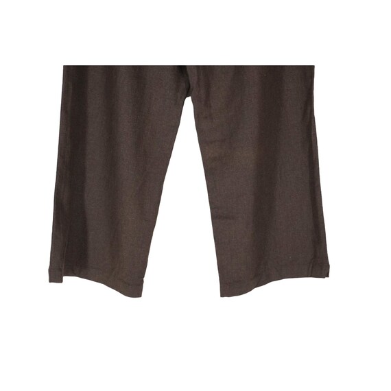 Vintage Brown Linen Blend Cropped Capri Pants Womens … Gem