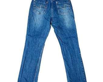 Retro Zena Jeans Straight Leg Women 4 Blue Medium Wash Stretch Denim 814-0518-62
