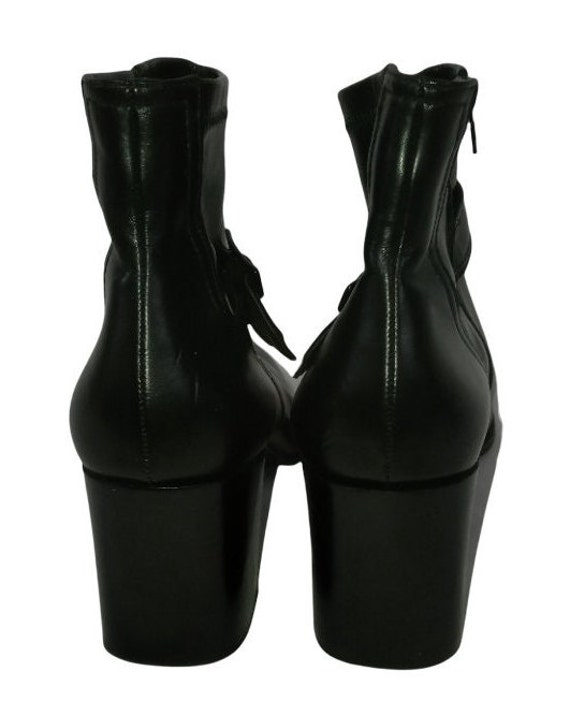 Vintage Franco Sarto Boots Black Vegan Leather Stretc… - Gem