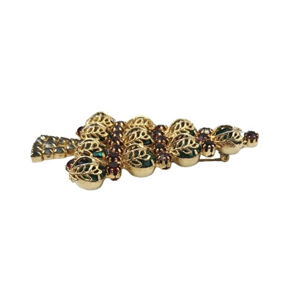 Vintage Hobe Rhinestone Brooch Christmas Tree Pin… - image 3