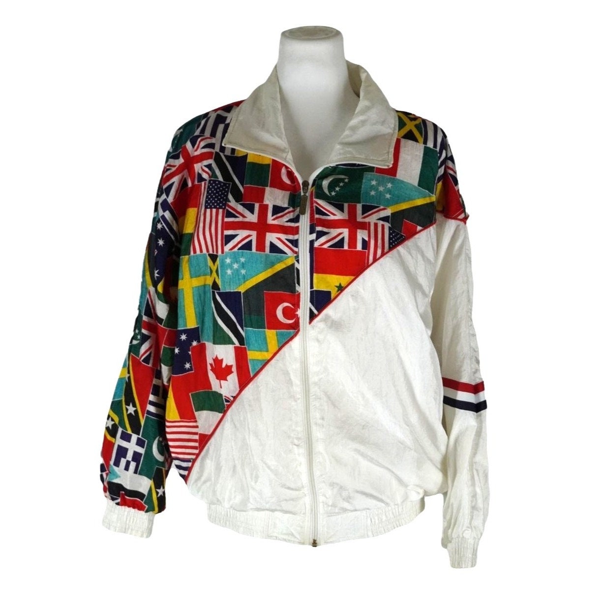 VINTAGE 90s Janeve Jacket Mens M Long Sleeve Windbreaker Zip