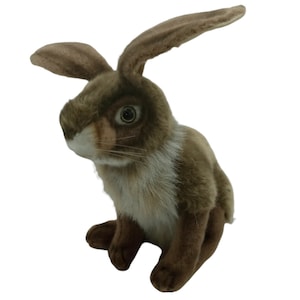 Vintage Plush Stuffed Rabbit by Hansa Bunny Animal Thomas Boland 12 inch Tall Easter Bunny Nursery Decor Toy