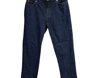 Pantalones vaqueros Lands End Custom para mujer, talla 33 x 27, índigo oscuro, 100 % algodón, denim, década de 2000.