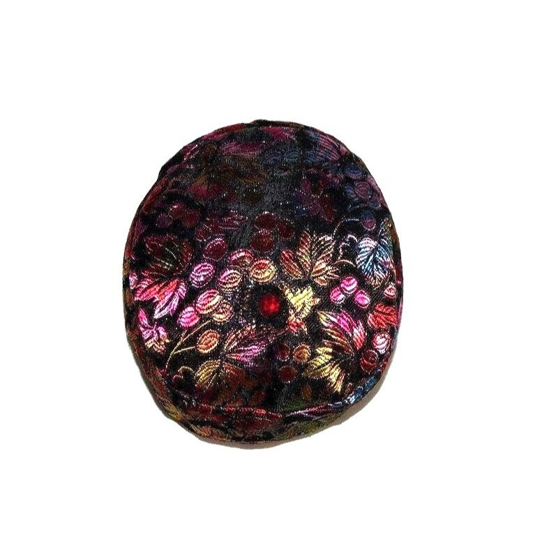 Vintage Floral Hat Womens Metallic Ombre Leaves Flowers  display picture 2