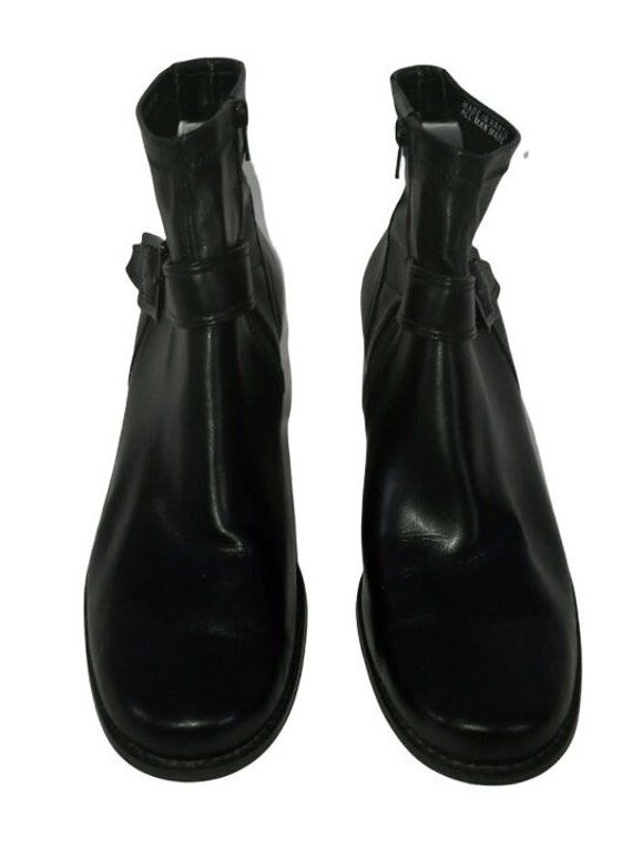 Vintage Franco Sarto Boots Black Vegan Leather Stretc… - Gem