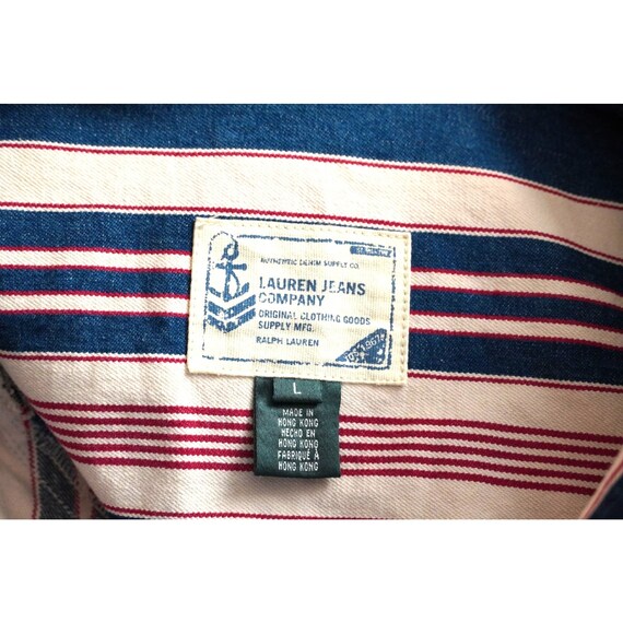 Vintage Jacket Ralph Lauren Jeans Company Striped Denim Red