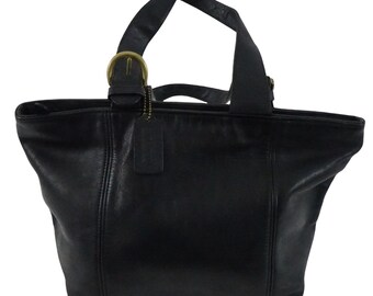 バッグ COACH Vintage Navy Leather Handbag 4133 Coach vintage 4133 handbag - Gem