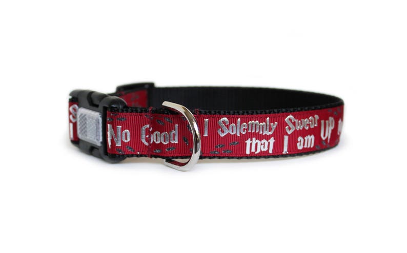 3 Buckle Choices Harry Potter Dog Collar I Solomnly Swear Matching Leash Available Reflective Dog Collar- Up to No Good