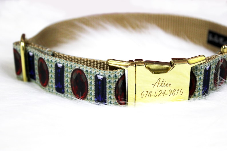 Jeweled Dog Collar Illusion Fancy Bling Dog Collar Etsy