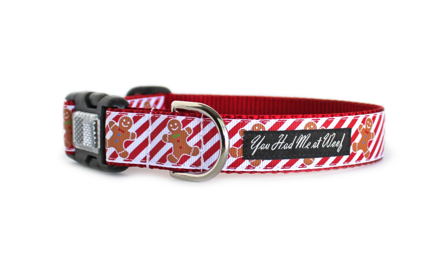 Christmas Dog Collar with Gingerbread Man Candy Cane Stripes Etsy