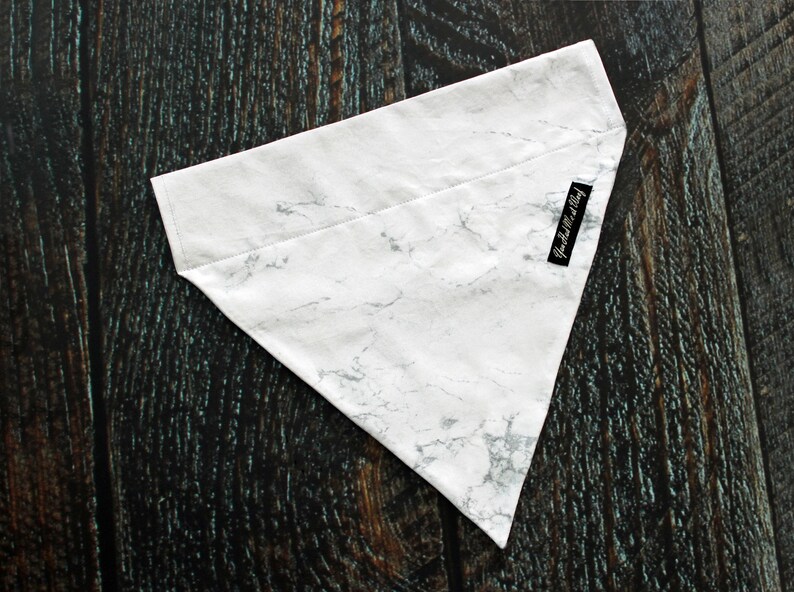 Carrara Marble Dog Bandana Over the Collar Dog Scarf