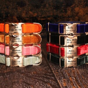 Velvet Dog Collar Collection, Laser Engraved Buckle in 12 Font Styles, Adjustable, New Puppy or Dog Gift by You Had Me at Woof- 8 Colors