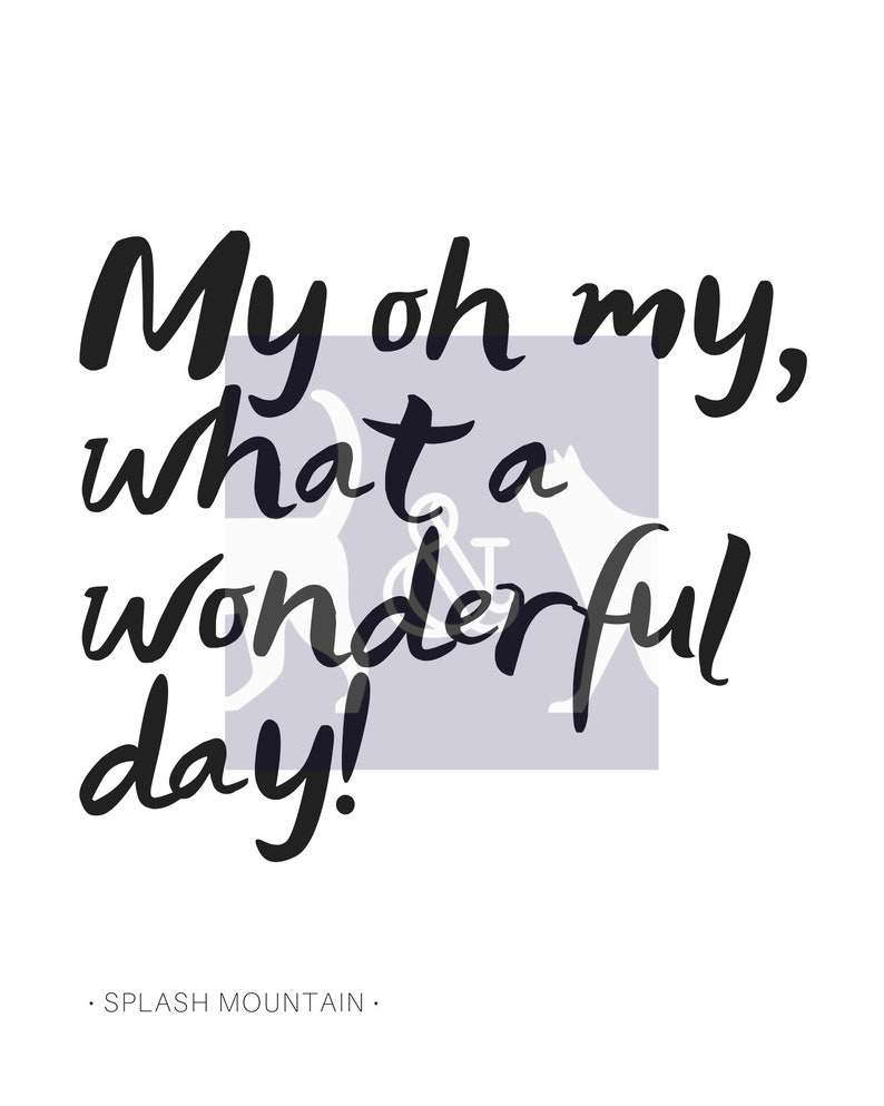 Disney World Splash Mountain Quote Print Instant Download Etsy