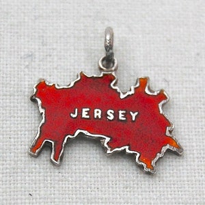 Vintage Sterling Silver JERSEY, England Travel Charm -  Thomas L Mott - Free UK Shipping