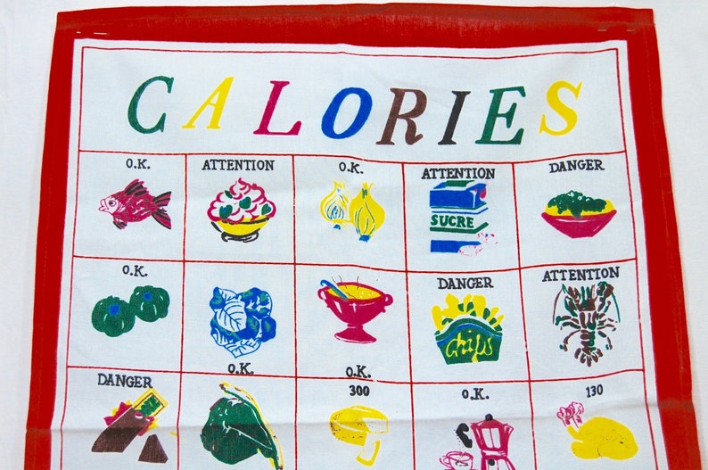 kitchen cloth Food Calories Tea towel French Vintage Kitchenelia