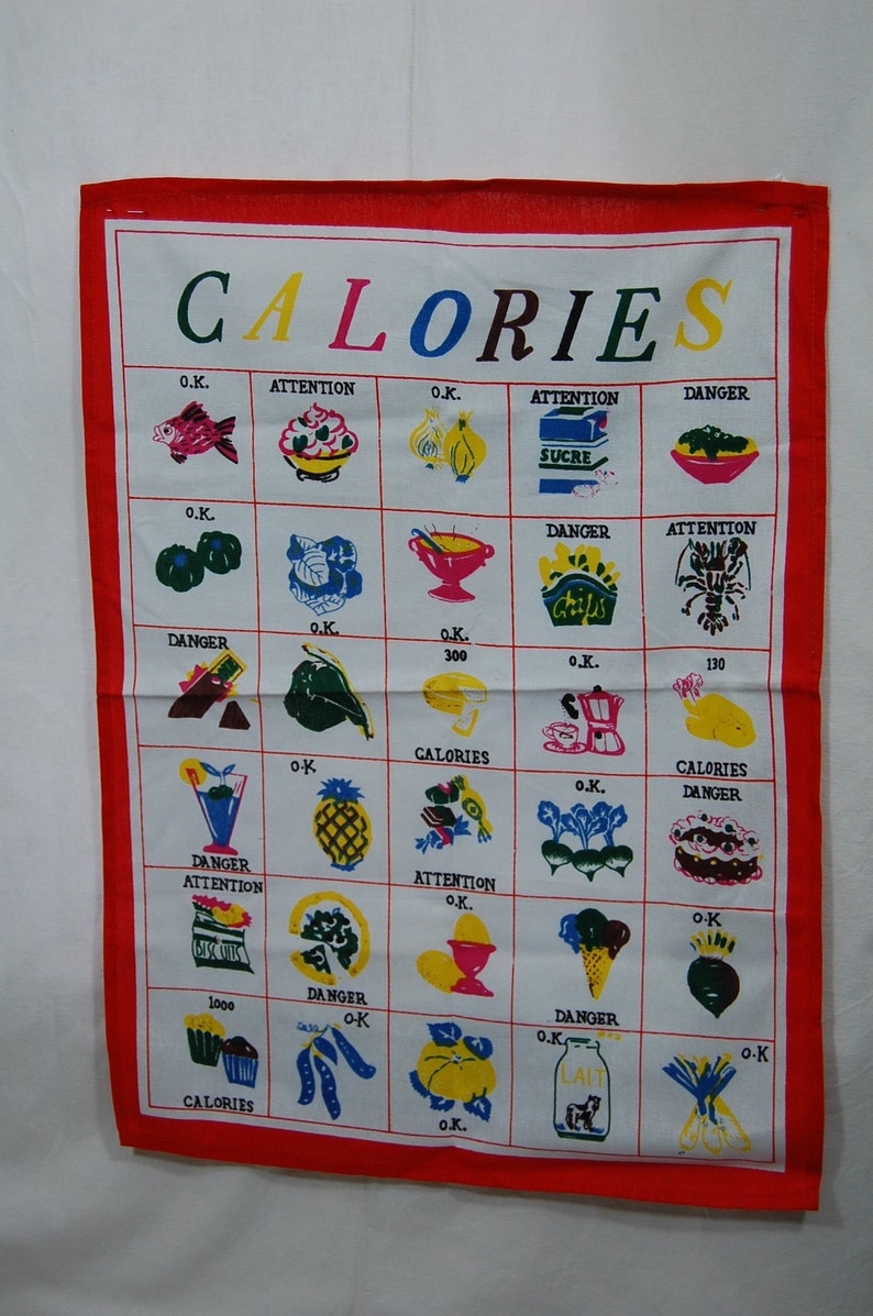 kitchen cloth Food Calories Tea towel French Vintage Kitchenelia