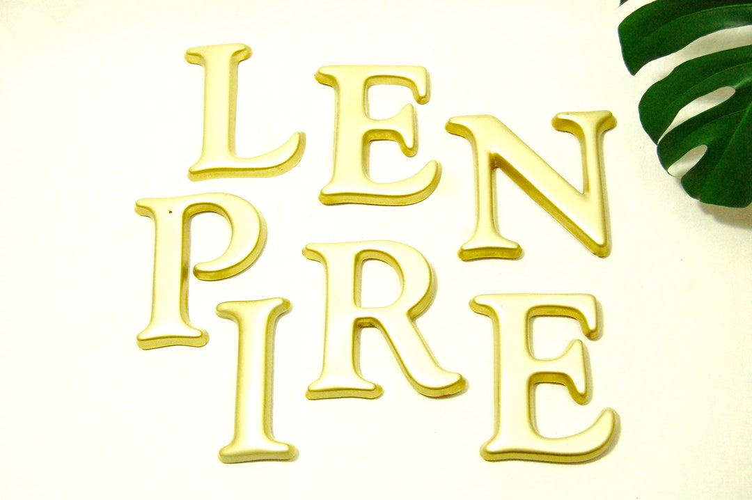 Vintage Shop Sign Letters in Gold - Serif Font - P - L - E - I - N - R ...