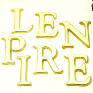 Vintage Shop Sign Letters in Gold - Serif Font - P - L - E - I - N - R