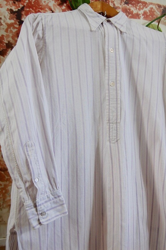 French Vintage Stripe Collared plaid cotton SHIRT