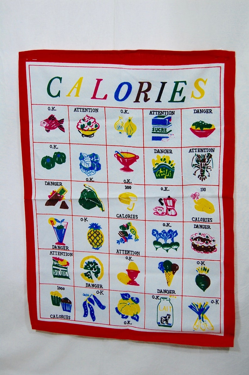 kitchen cloth Food Calories Tea towel French Vintage Kitchenelia