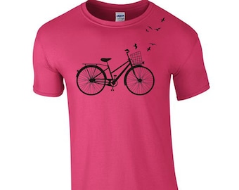 Bicycle T-shirt gift for men shopper bike tee vintage cyclist shirt gift for him