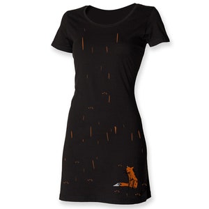 Women fox dress t-shirt dress for women fox themed women clothes hand painted