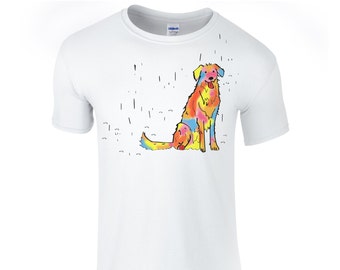 T-shirt with Golden retriever shirt Labrador men colourful tshirt present