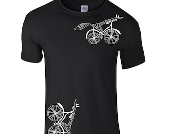 Men fox t-shirt bike lover gift tshirt for him tee shirt men cotton