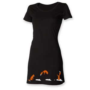 Fox t shirt dress for women holiday dress mini little black dress image 2