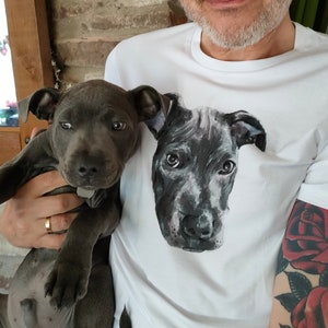 Custom pet gift portrait gift for pet owner unique dog memorial art t-shirt image 1